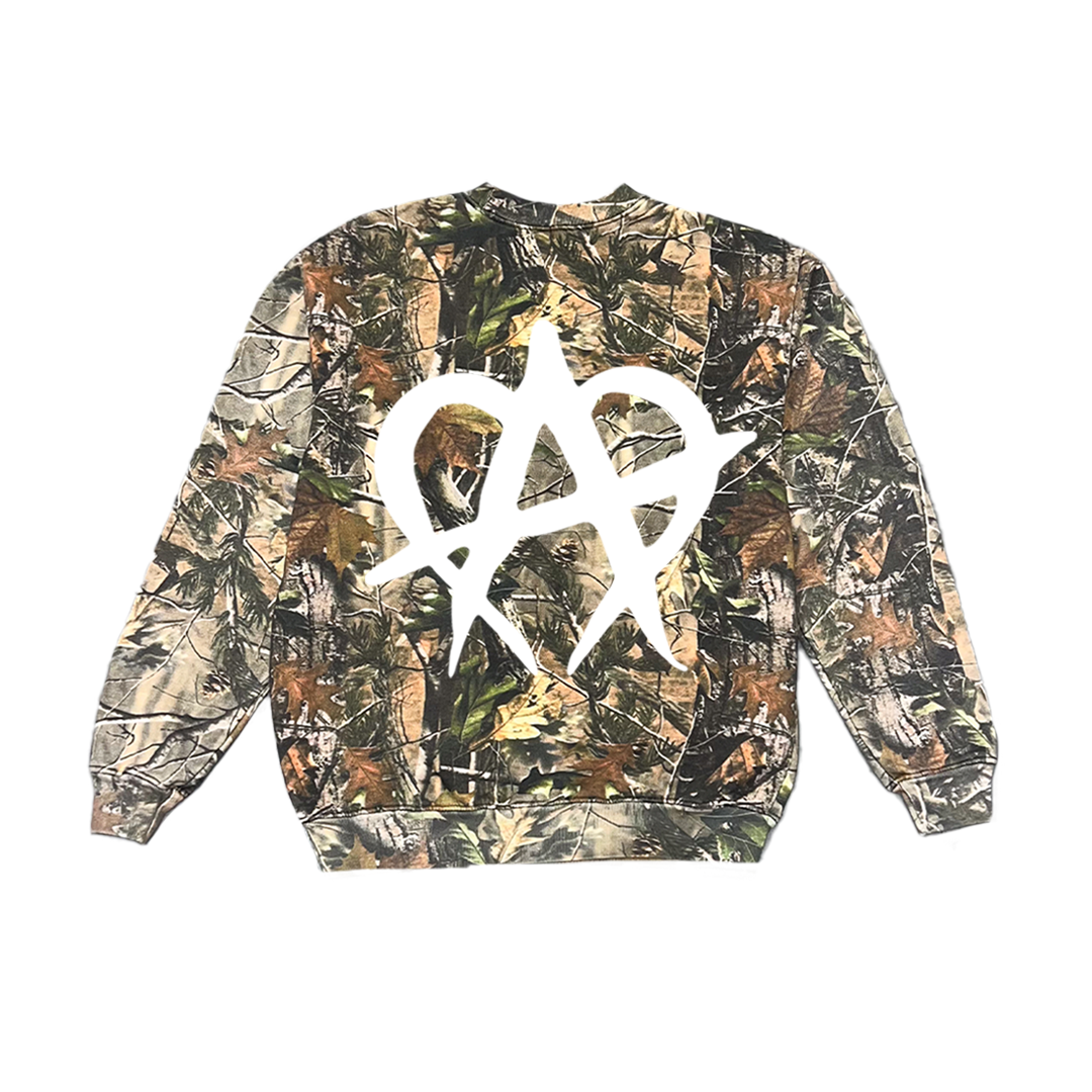 White Anarchy Camo Crewneck