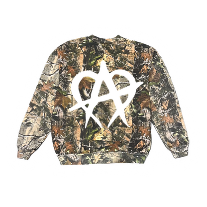 White Anarchy Camo Crewneck