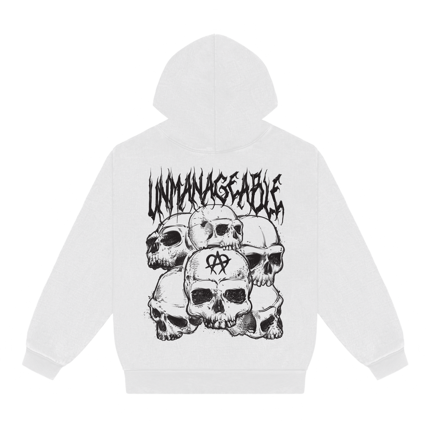 Reflective Skull Hoodie White