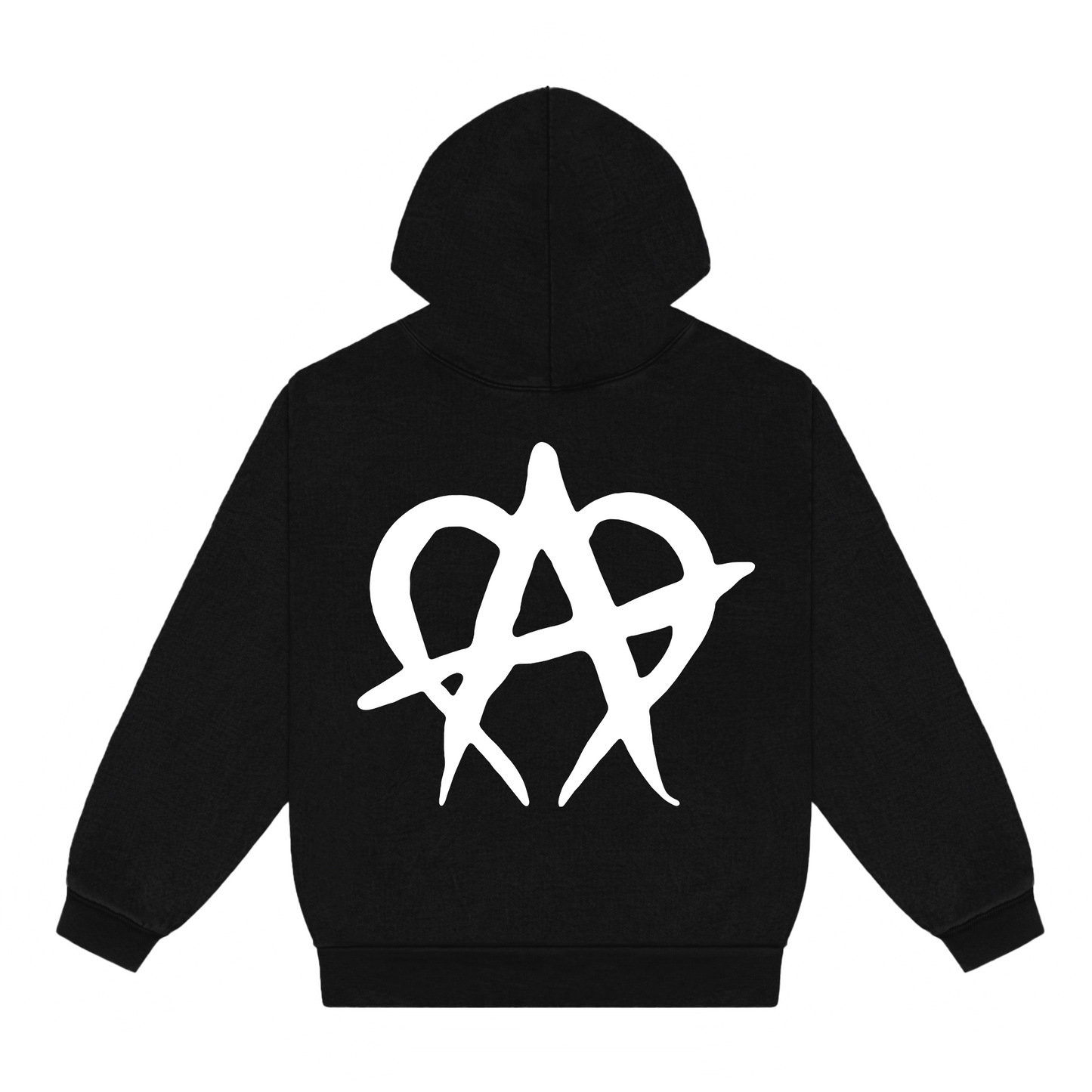 Anarchy White Logo Hoodie Black