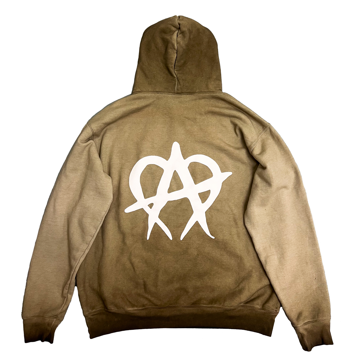 Anarchy White Logo Hoodie Muddy Wash