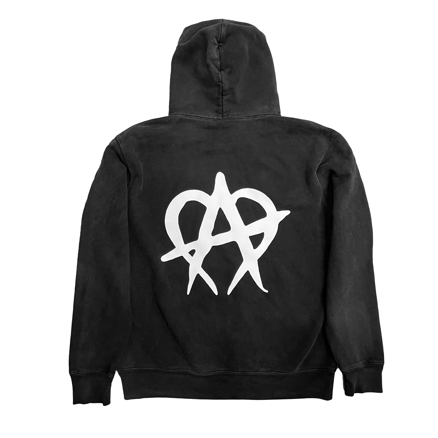 Anarchy White Logo Hoodie Smoked Anthracite