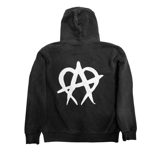 Anarchy White Logo Hoodie Smoked Anthracite